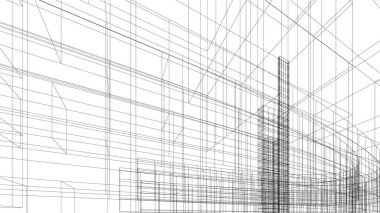 soyut mimari duvar kağıdı gökdelen tasarımı, dijital konsept arkaplan