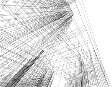 soyut mimari duvar kağıdı gökdelen tasarımı, dijital konsept arkaplan