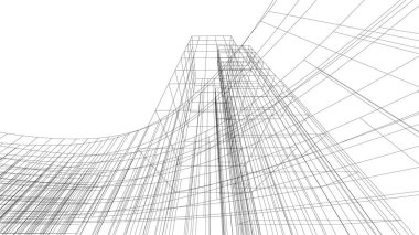 soyut mimari duvar kağıdı gökdelen tasarımı, dijital konsept arkaplan