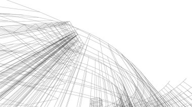 soyut mimari duvar kağıdı gökdelen tasarımı, dijital konsept arkaplan