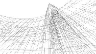 soyut mimari duvar kağıdı gökdelen tasarımı, dijital konsept arkaplan