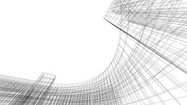 soyut mimari duvar kağıdı gökdelen tasarımı, dijital konsept arkaplan