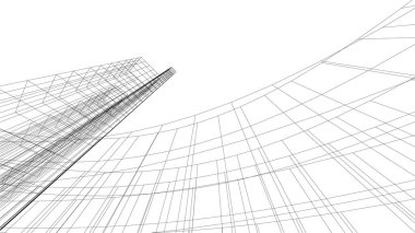 soyut mimari duvar kağıdı gökdelen tasarımı, dijital konsept arkaplan