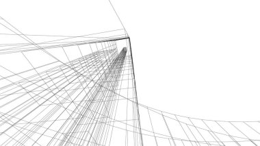 soyut mimari duvar kağıdı gökdelen tasarımı, dijital konsept arkaplan