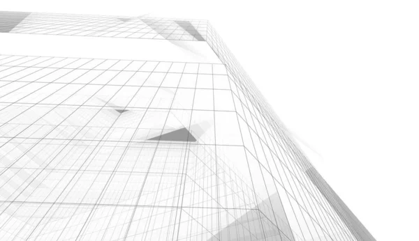 Modern Geometrik Mimari Tasarım Tasarım Gayrimenkul Planı Mimari Sanat Illüstrasyon — Stok fotoğraf