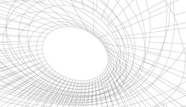 Modern geometrik mimari tasarım, 3D tasarım, gayrimenkul planı, mimari sanat, illüstrasyon.