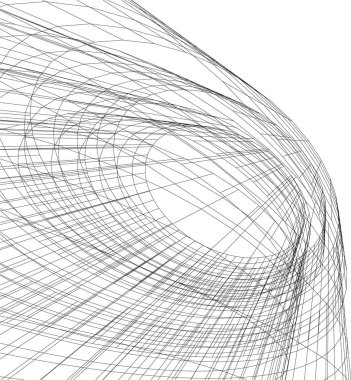 Modern geometrik mimari tasarım, 3D tasarım, gayrimenkul planı, mimari sanat, illüstrasyon.