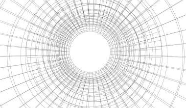 Modern geometrik mimari tasarım, 3D tasarım, gayrimenkul planı, mimari sanat, illüstrasyon.