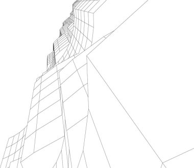 soyut mimari duvar kağıdı gökdelen tasarımı, dijital konsept arkaplan