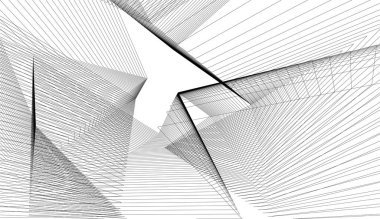  Gelecek perspektifi, soyut mimari duvar kağıdı tasarımı, dijital geometrik konsept arkaplan