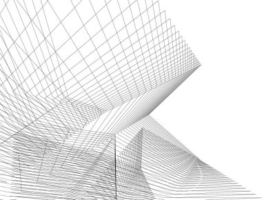  Gelecek perspektifi, soyut mimari duvar kağıdı tasarımı, dijital geometrik konsept arkaplan