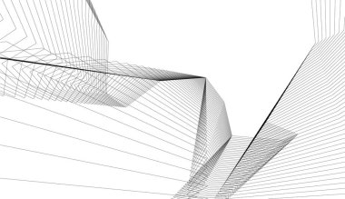  Gelecek perspektifi, soyut mimari duvar kağıdı tasarımı, dijital geometrik konsept arkaplan