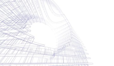  Gelecek perspektifi, soyut mimari duvar kağıdı tasarımı, dijital geometrik konsept arkaplan