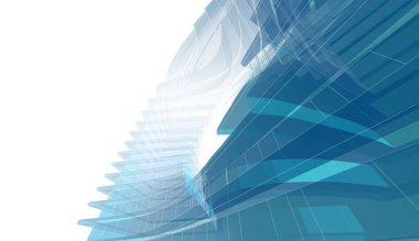  Gelecek perspektifi, soyut mimari duvar kağıdı tasarımı, dijital geometrik konsept arkaplan