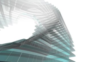  Gelecek perspektifi, soyut mimari duvar kağıdı tasarımı, dijital geometrik konsept arkaplan