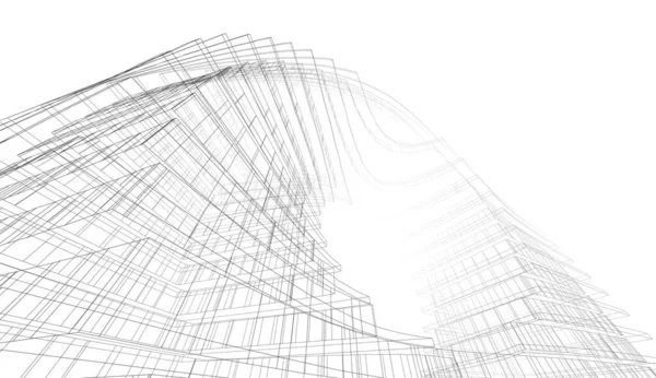 Futuristisch Perspectief Abstract Architectonisch Behang Ontwerp Digitaal Geometrisch Concept Achtergrond — Stockfoto