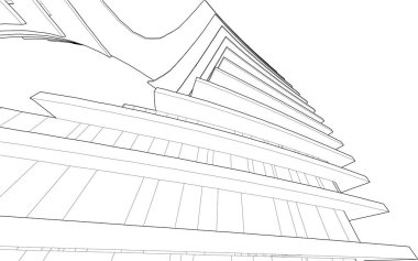  Gelecek perspektifi, soyut mimari duvar kağıdı tasarımı, dijital geometrik konsept arkaplan