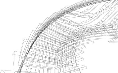  Gelecek perspektifi, soyut mimari duvar kağıdı tasarımı, dijital geometrik konsept arkaplan