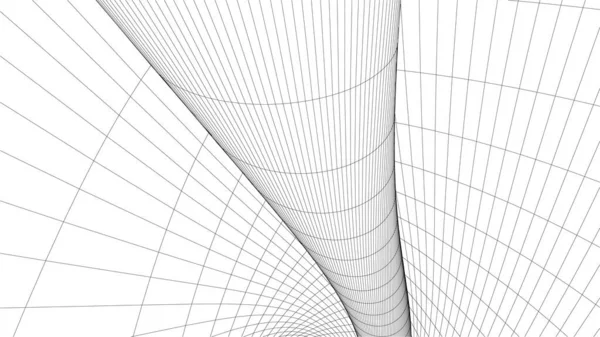 面向未来的观点 抽象的建筑墙纸设计 数字几何概念背景 — 图库矢量图片