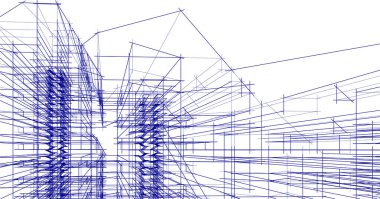soyut mimari duvar kağıdı gökdelen tasarımı, dijital konsept arkaplan