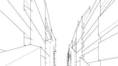 soyut mimari duvar kağıdı gökdelen tasarımı, dijital konsept arkaplan