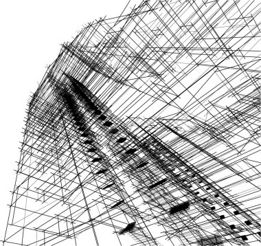 soyut mimari duvar kağıdı gökdelen tasarımı, dijital konsept arkaplan