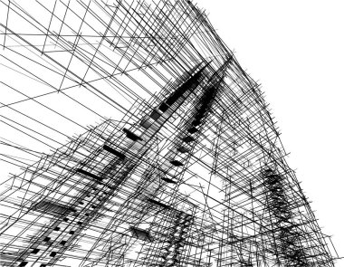 soyut mimari duvar kağıdı gökdelen tasarımı, dijital konsept arkaplan