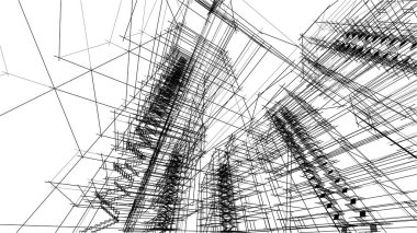 soyut mimari duvar kağıdı gökdelen tasarımı, dijital konsept arkaplan