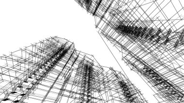 soyut mimari duvar kağıdı gökdelen tasarımı, dijital konsept arkaplan