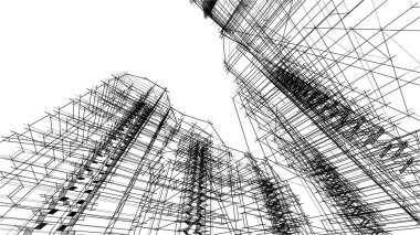 soyut mimari duvar kağıdı gökdelen tasarımı, dijital konsept arkaplan