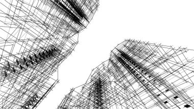 soyut mimari duvar kağıdı gökdelen tasarımı, dijital konsept arkaplan