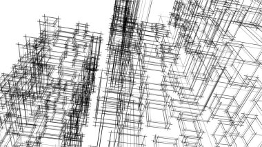 soyut mimari duvar kağıdı gökdelen tasarımı, dijital konsept arkaplan