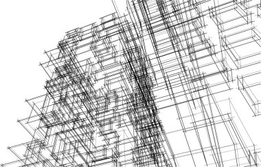 soyut mimari duvar kağıdı gökdelen tasarımı, dijital konsept arkaplan