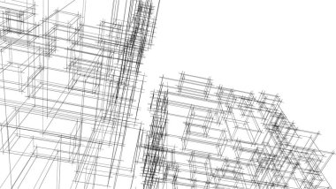 soyut mimari duvar kağıdı gökdelen tasarımı, dijital konsept arkaplan