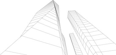 soyut mimari duvar kağıdı gökdelen tasarımı, dijital konsept arkaplan