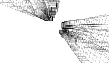 soyut mimari duvar kağıdı gökdelen tasarımı, dijital konsept arkaplan