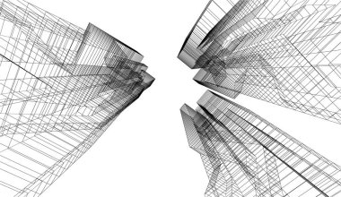 soyut mimari duvar kağıdı gökdelen tasarımı, dijital konsept arkaplan
