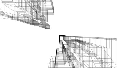 soyut mimari duvar kağıdı gökdelen tasarımı, dijital konsept arkaplan