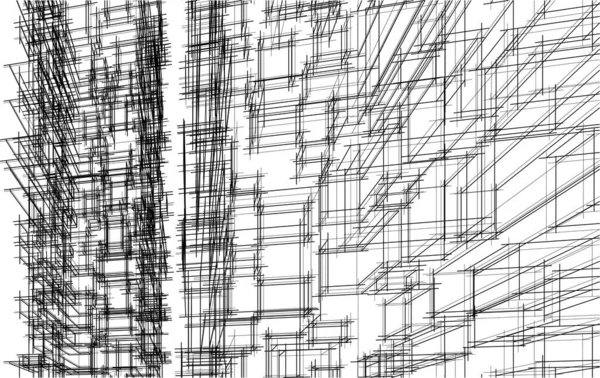 Abstract Arhitectural Tapet Zgârie Nori Design Fundal Concept Digital — Vector de stoc