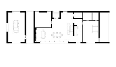 Modern geometrik mimari tasarım, 3D tasarım, gayrimenkul planı, mimari sanat, taslak çizimi.