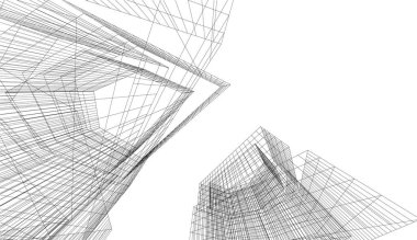 soyut mimari duvar kağıdı gökdelen tasarımı, dijital konsept arkaplan