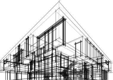 soyut mimari duvar kağıdı tasarımı, dijital konsept arkaplan