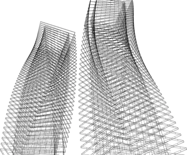 Mimari sanat konseptinde soyut çizgiler, minimum geometrik şekiller.
