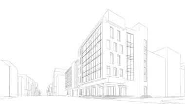 abstract architectural wallpaper high building design, digital concept background