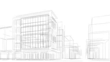 abstract architectural wallpaper high building design, digital concept background