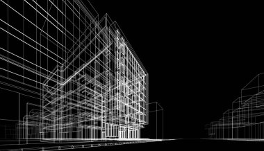 abstract architectural wallpaper high building design, digital concept background