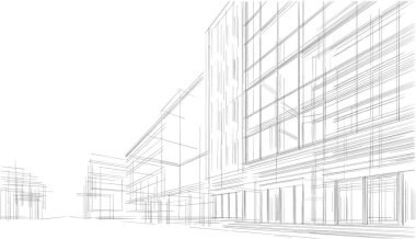 abstract architectural wallpaper high building design, digital concept background