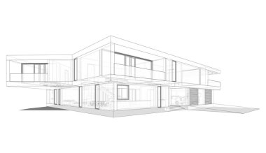 Ev kavramı kroki 3d çizim