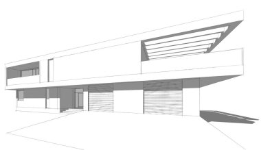 Ev kavramı kroki 3d çizim