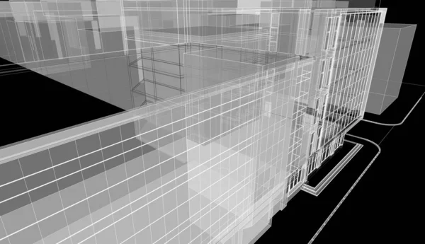 Abstrakte Architektonische Tapete Hohe Gebäude Design Digitales Konzept Hintergrund — Stockfoto